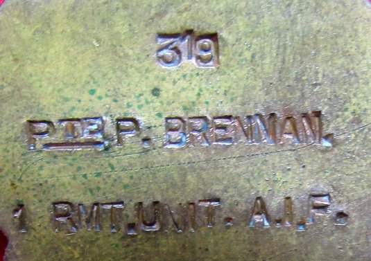  Australian WWI Medal Pair, War Medal & 1914-1915 Star, Pvt P Brennan — image 2