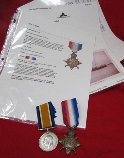  Australian WWI Medal Pair, War Medal & 1914-1915 Star, Pvt P Brennan — image 6