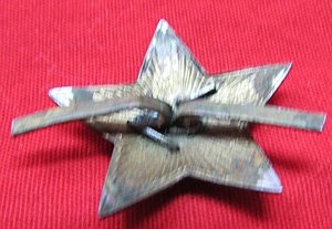  Soviet WWII Two Piece Visor Hat Insignia, Enameled Brass — image 3