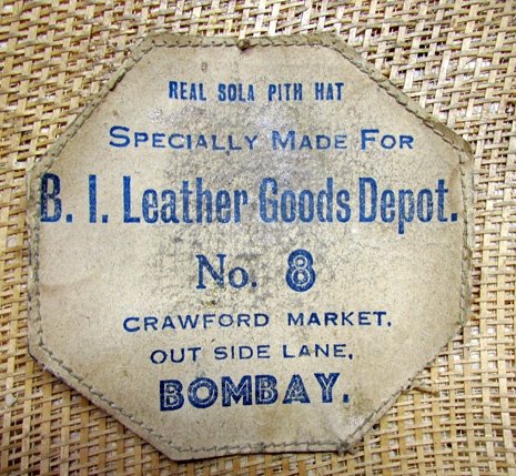  British WWII Era Pith Helmet, Bombay India Mfg. GR — image 5