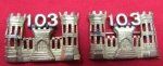 US WWI Era, NGP, 103rd Engineers Officer Collar Insignia, Pair