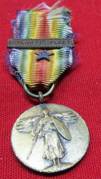  US WWI Miniature Victory Medal, Atlantic Fleet Clasp, — image 2