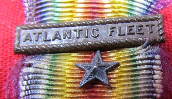  US WWI Miniature Victory Medal, Atlantic Fleet Clasp, — image 3