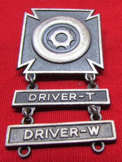  US WWII Era, Army Driver Badge, Sterling, Track & Wheeled Vehicles — image 2