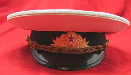  Soviet Cold War Navy Officer Visor Hat, White Top — image 2