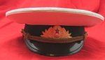 Soviet Cold War Navy Officer Visor Hat, White Top