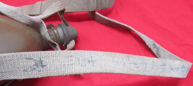  Japanese WWII Army Enlisted Canteen & Canvas Harness, Rubber Stopper — image 5