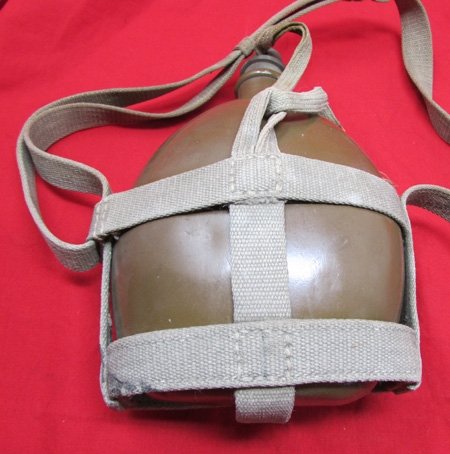  Japanese WWII Army Enlisted Canteen & Canvas Harness, Rubber Stopper — image 6