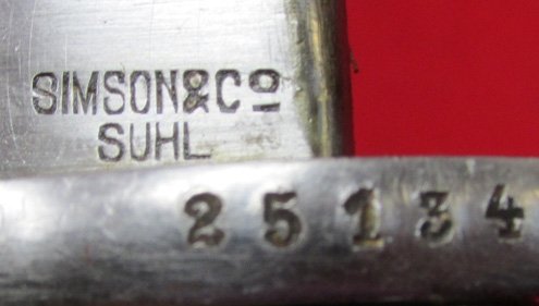 German Mfg, Peruvian M1909 Bayonet & Scabbard, Simson & Co — image 5