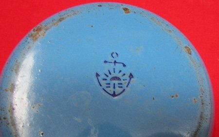  Japanese WWII, Navy Enameled Steel Bowl, Large Size — image 3