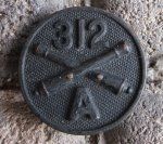 US WWI Type 1 Collar Disc, Battery A, 312th Artillery, …