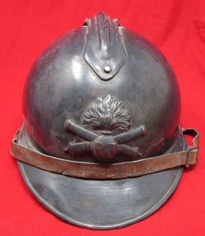  French WWI Adrian Pattern Artillery Helmet, Complete — image 2