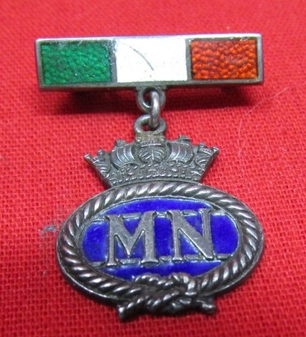  Italian, WWII Era Enameled Badge, Mare Nostrum, JF Silver — image 2