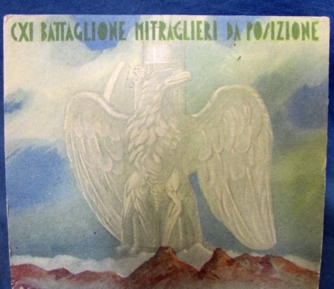  Italian WWII Patriotic Postcard, Color, Machine Gunners — image 3