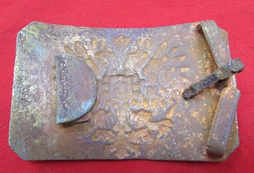  Russian, WWI Enlisted Brass Buckle, Field Recovered — image 3