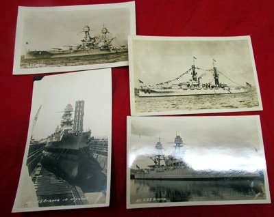  US Pre WWII Post Card Lot,  USS Arizona & USS Nevada — image 2