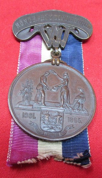  US Civil War West Virginia Veterans Medal, Honorably Discharged, 5th & 1st Infantry — image 2