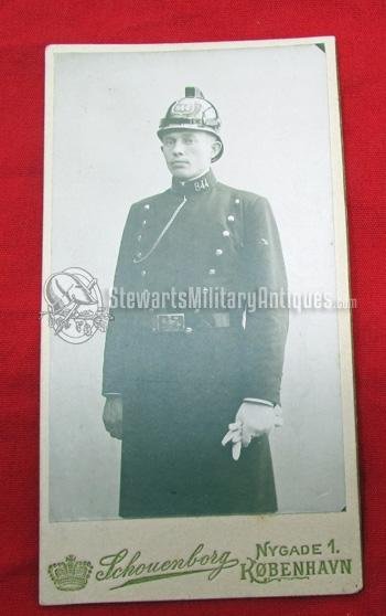  Danish WWI Era Fireman Card Mounted photograph — image 2