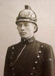 Danish WWI Era Fireman Card Mounted photograph