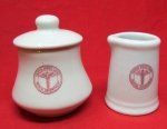 US Army Medical Department Cream and Sugar Set, Sterling Mfg.