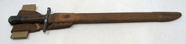  Japanese WWII Late War Type 30 Bayonet Tokyo Hourglass, Ruberized Scabbard & Frog — image 2