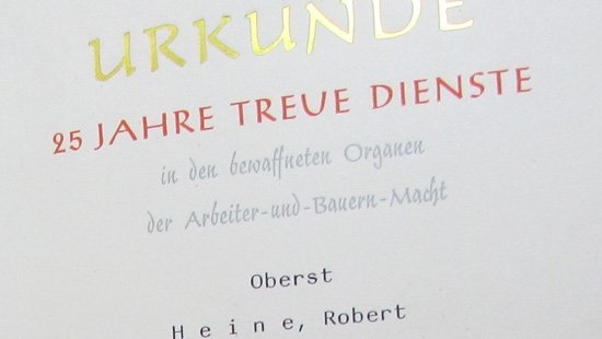  East German, Cold War, Cased Miniature Dagger & Document, Volksarmee Colonel — image 6