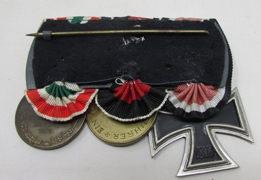  German WWII 3 Place Medal Bar, EK2, Austrian Anschluss & Return of  Memel Medal — image 3