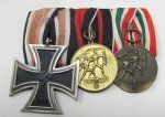 German WWII 3 Place Medal Bar, EK2, Austrian Anschluss & …