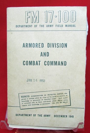  US Korean War Era Field Manual FM 17-100, Armored Division and Combat Command — image 2