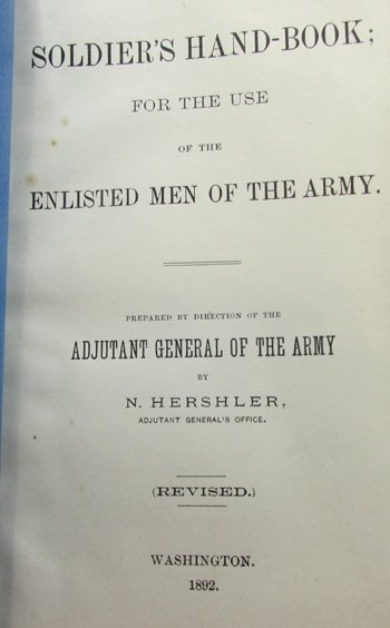  US Spanish American War Era, Soldiers Hand Book, 7th Cavalry, 1892 — image 4