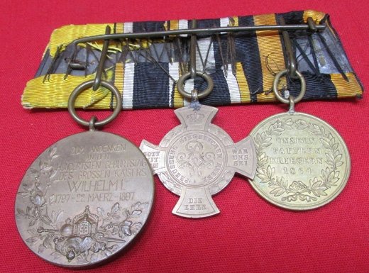  German, Prussian 1864 & 1866 Three Place Medal Bar — image 3