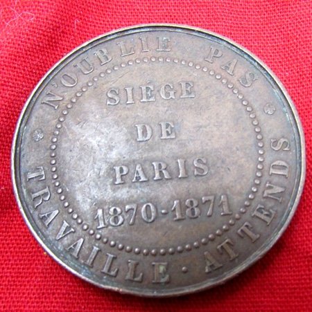 French 2nd Empire, Siege of Paris 1870-71, Bronze Medal — image 3