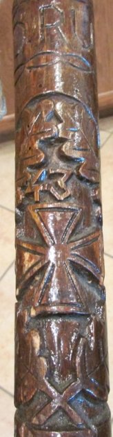  German WWII Russian Front, Carved Walking Stick, Wolchowstok — image 11