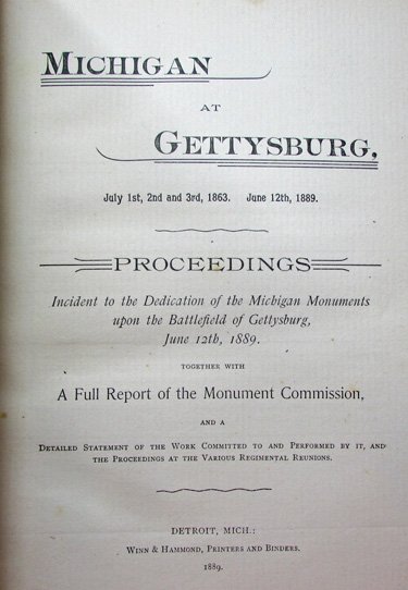  Civil War Book, Michigan At Gettysburg, 1889 — image 6