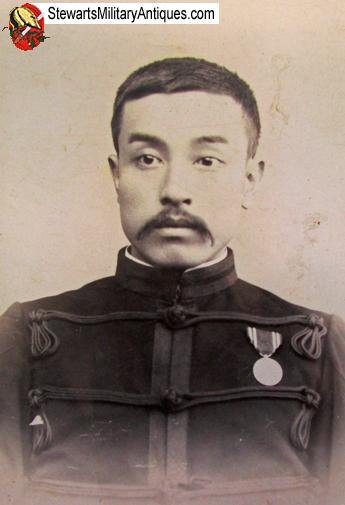  Japanese Meiji Era Russo-Japanese War CDV, Red Cross Medal — image 3