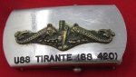 US Cold War Era, WWII Sub, USS Tirante, Crew Souvenir …