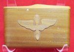 US WWII Souvenir Army Aircorps Wooden Cigarette Case