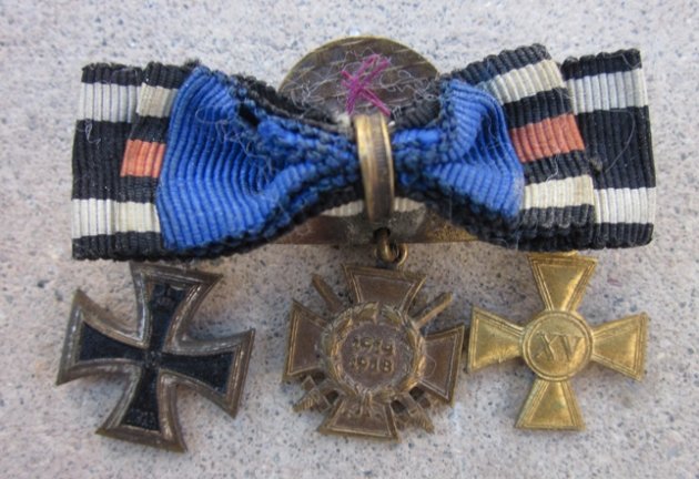  German WWI Lapel Button Trio, EK2, Hindenburg & Long Service — image 2