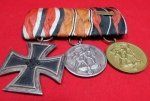 German WWII 3 Place Medal Bar, EK2, Austrian Anschluss & …