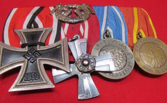  Finnish-German WWII 4 Place Medal Bar — image 3