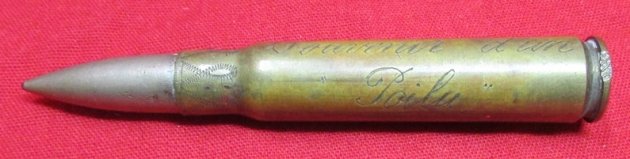  French WWI Trench Art Bullet, Poilu Souvenir, Hidden Nail File — image 2