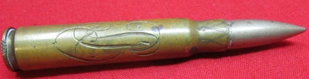  French WWI Trench Art Bullet, Poilu Souvenir, Hidden Nail File — image 4