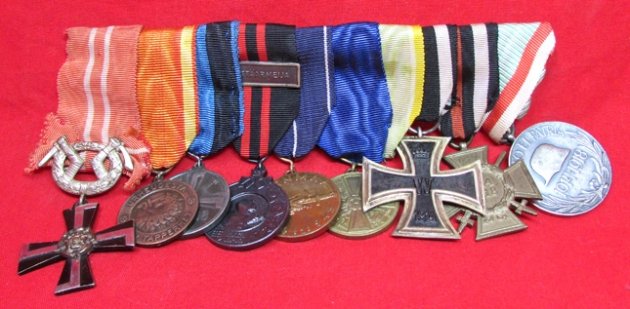  Finnish-German-Hungarian, WWI-WWII, 9 Place Medal Bar — image 2