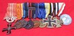 Finnish-German-Hungarian, WWI-WWII, 9 Place Medal Bar