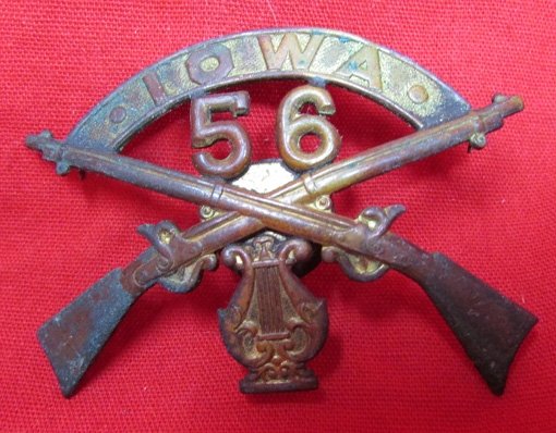  US Span-Am War Era, 56th Iowa Infantry Band Hat Insignia — image 2
