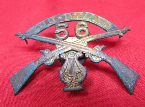  US Span-Am War Era, 56th Iowa Infantry Band Hat Insignia — image 3