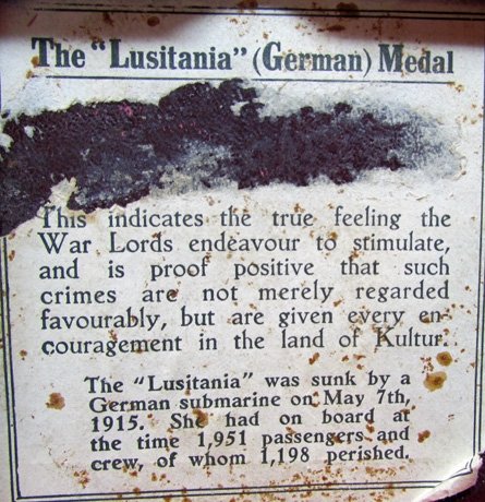  British WWI Lusitania Sinking Table Medal & Box — image 4