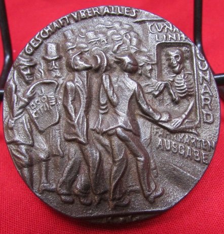  British WWI Lusitania Sinking Table Medal & Box — image 5