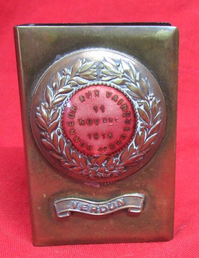  French WWI Brass Souvenir Matchsafe, Verdun November 11 1918 — image 2