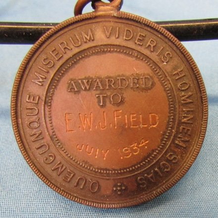  British Pre WWII Life Saving Medal Named, 1934, Cased — image 5